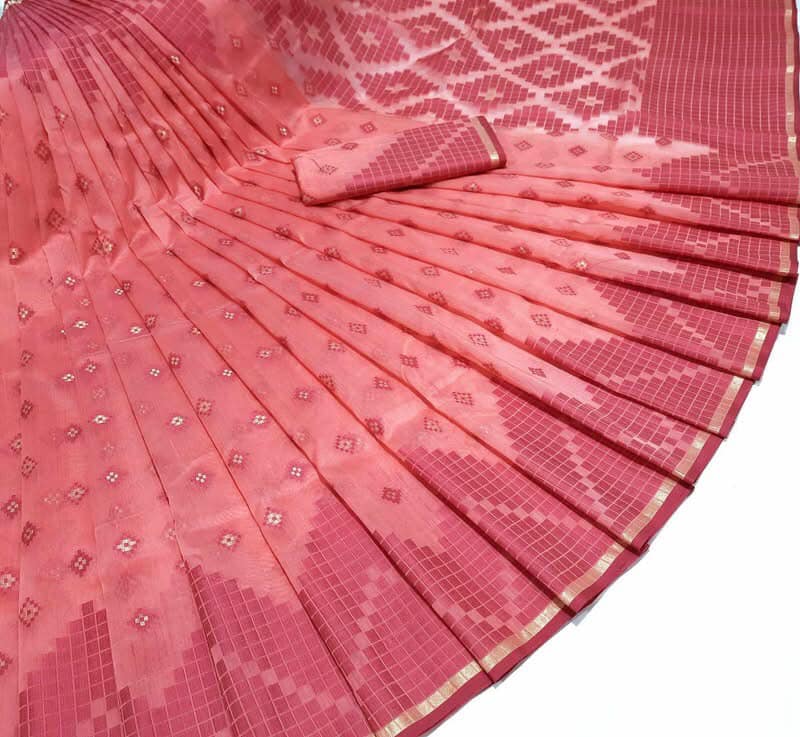 Tangail Traditional 100% Cotton Tant Saree – Soft Fabric, Elegant Design